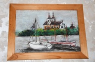 OBRAZ W DREWNIANEJ RAMIE 36,5 x 49,5 cm