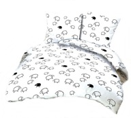 pościel bawełna lux 180x200 + 2x70x80 2x40x40 guzik B 200-1 baranki białe