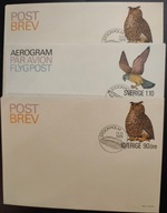 !! PTAKI - SZWECJA - 3 KOPERTY - STAN BDB !