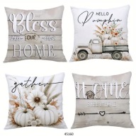 Poszewki na poduszki 4 sztuki 45x45cm jesień jesienne dynie liście 45160