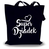 Torba eko bawełniana zakupy prezent dzień DZIADKA czarna - PERSONALIZOWANA