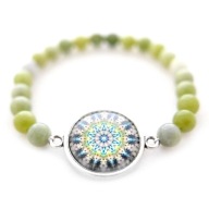 Bransoletka z kamieni naturalnych zielony jadeit Mandala Nadziei na prezent