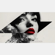 Kobieta plakat abstrakcja do salonu kolaż obraz na płótnie 58x85 geometria