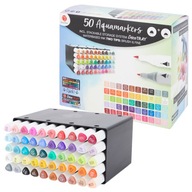 MARKERY AKWARELOWE DecoTime PODWÓJNE PISAKI 50 kolorów kolorowe