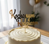 TOPPER NA TORT KOCHANYM RODZICOM DEKORACJA