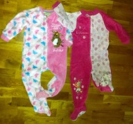 TU MOTHER CARE pajacyki ciepłe frotka śpiochy ze stópkami 98 cm dziewczynka