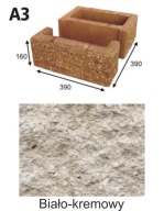 Pustak łupany Combet A3 39x39x16 Biały