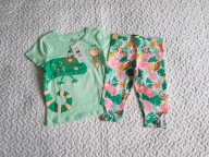 Cool bluzka zielona legginsy kwiatki nowe roz 116