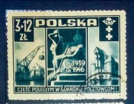 Fi 411 kasowany c.katalog 75zł Obrona Poczty Gdańskiej 1946r