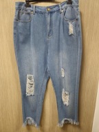 Spodnie jeans niebieski, szarpane 42/44 Plus Size Boohoo !!!