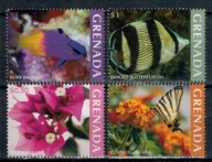 Grenada 2023 Znaczki ** obiegowe kwiaty ryby motyle
