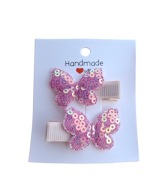 Mini spineczki do włosów dla niemowląt dziewczynek motylki handmade 2 szt.