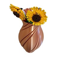 Wazon dekoracyjny na kwiaty, kwiaty Lego 20 cm - miedziany