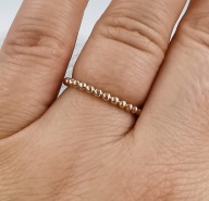 AAA Pierścionek pozłacany 18K średnica 18 mm elegancki delikatny