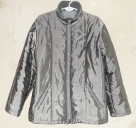 Kurtka damska srebrna pikowana stójka na polarze 38 CROWN