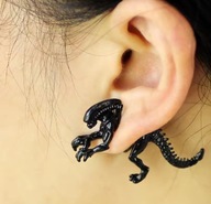 Kolczyk Alien czarny dla WOŚP