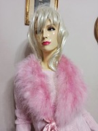 SZAL etola kołnierz z szarfą strusie pióra