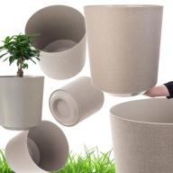 DONICZKA OSŁONKA NA KWIATY OKRĄGŁA BEŻOWA WZÓR TKANINY 30 CM