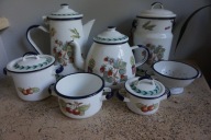 VILLEROY&BOCH NACZYNIA EMALIOWANE FRENCH GARDEN ROANNE POZIOMKI VINTAGE HIT