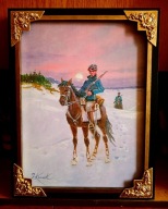 WIECZORNY PATROL UŁANÓW- OBRAZ OLEJNY -J.KOSSAKJ