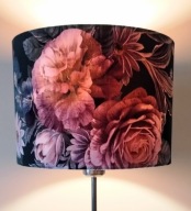 Abażur, klosz z tkaniny Róże i Peonie, 30x22cm, E27, E14