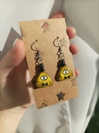 Kolczyki Gravity Falls - Bill Cipher - rękodzieło, stal nierdzewna