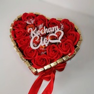 BOX PREZENTOWY SERCE MERCI DZIEŃ KOBIET URODZINY PREZENT WALENTYNKI