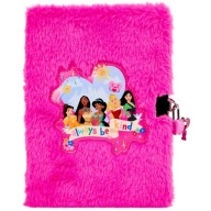PAMIĘTNIK A5 Z KŁÓDKĄ 3D WŁOCHACZ PLUSZOWY NOTES Księżniczki Disneya