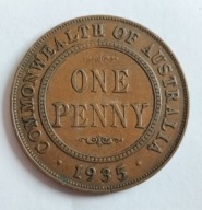 moneta Australia 1 penny 1935 Jerzy V