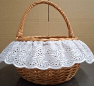 Koszyk wielkanocny Koszyczek WIKLINOWY na Święconkę kosz + SERWETKA opaska
