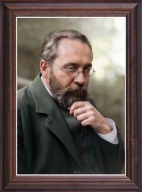 Obraz Napoleon Cybulski portret w drewnianej ramie ze szkłem