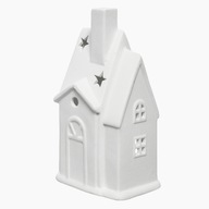 Porcelanowy biały lampion świecznik tealight domek