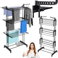 SUSZARKA NA PRANIE VILDE PIONOWA WOLNOSTOJĄCA NOWA METALOWA CZARNA