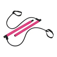 Drążek do pilatesu z taśmami oporowymi rózowymi Relaxdays