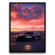 Plakat z ramą 50x70cm Audi R8 Samochód Sportowy Supercar Auto Prezent