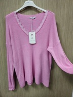 Sweterek różowy, bluzeczka Livans Italy r. Uni !!!