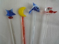 4 mieszadełka do drinków , rybki księżyc gwiazdka