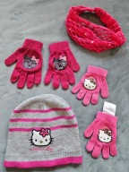 zestaw czapka różowa dla dziewczynki HELLO KITTY 56cm rękawiczki