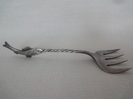 WMF unikat posrebrzany widelczyk do sardynek sygn struś 1909 - 1914