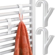 2X WIESZAK NA RĘCZNIKI HACZYK NA GRZEJNIK KALORYFER BIAŁY CZARNY ŁAZIENKA