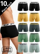 Bokserki męskie 10 szt bawełniane elastyczne oddychające zestaw mix kolorów