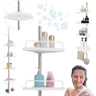 PÓŁKA ŁAZIENKOWA NAROŻNA BIAŁA TELESKOPOWA POD PRYSZNIC REGULOWANA MEMFLOW