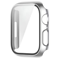 ETUI + SZKŁO 2w1 DO APPLE WATCH 4/5/6/SE 40 mm OBUDOWA NAKŁADKA SREBRNY