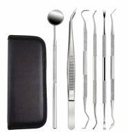 Profesjonalny zestaw stomatologiczny 6 el. etui stal nierdzewna