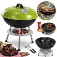 GRILL WĘGLOWY OGRODOWY TURYSTYCZNY PRZENOŚNY POKRYWA RUSZT CHROMOWANY MINI
