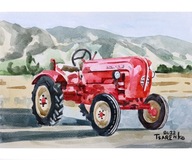 Obraz akwarela Traktor Tsarenko Oryginał