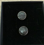 Srebrne spinki do mankietów z węglem i grawerem FIBA