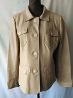 Kurtka/marynarka jasnobeżowa ze sztucznej skóry-40