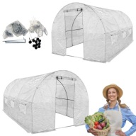 TUNEL FOLIOWY OGRODOWY BIAŁY SZKLARNIA MOCNA KONSTRUKCJA NA WARZYWA 10m2