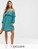 B83 Glamorous SUKIENKA HISZPANKA ZIELONA KROPKI 44